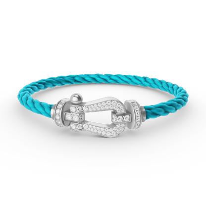 [Clara Jewels]FORCE LARGE HORSESHOE FULL DIAMOND BRACELET SILVER