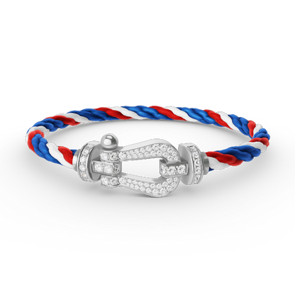 [Clara Jewels]FORCE LARGE HORSESHOE FULL DIAMOND BRACELET SILVER