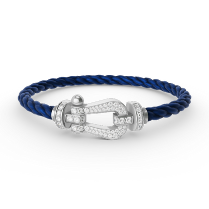 [Clara Jewels]FORCE LARGE HORSESHOE FULL DIAMOND BRACELET SILVER