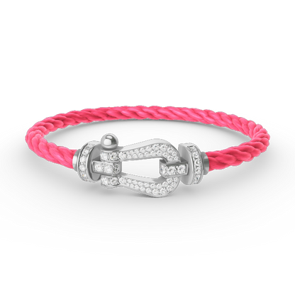 [Clara Jewels]FORCE LARGE HORSESHOE FULL DIAMOND BRACELET SILVER