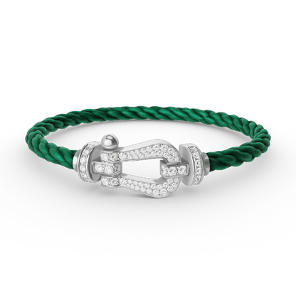 [Clara Jewels]FORCE LARGE HORSESHOE FULL DIAMOND BRACELET SILVER