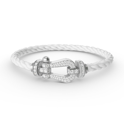 [Clara Jewels]FORCE LARGE HORSESHOE FULL DIAMOND BRACELET SILVER