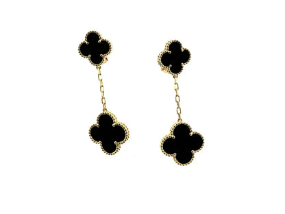 [Clara Jewels]CLOVER 2 MOTIFS  EARRINGS (MULTIPLE CHOICESC