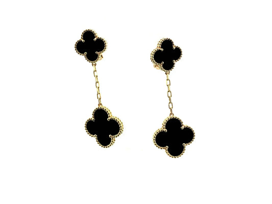 [Clara Jewels]CLOVER 2 MOTIFS  EARRINGS (MULTIPLE CHOICESC
