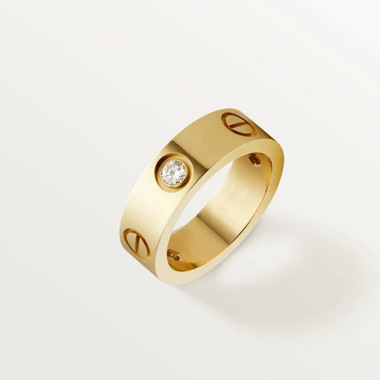[Clara Jewels]LOVE RING 5.5MM 3 DIAMONDS PINK GOLD