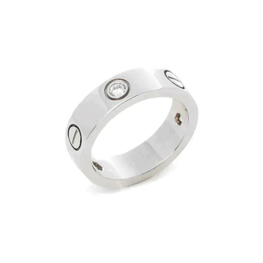 [Clara Jewels]LOVE RING 5.5MM 3 DIAMONDS SILVER