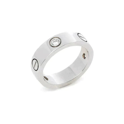 [Clara Jewels]LOVE RING 5.5MM 3 DIAMONDS SILVER